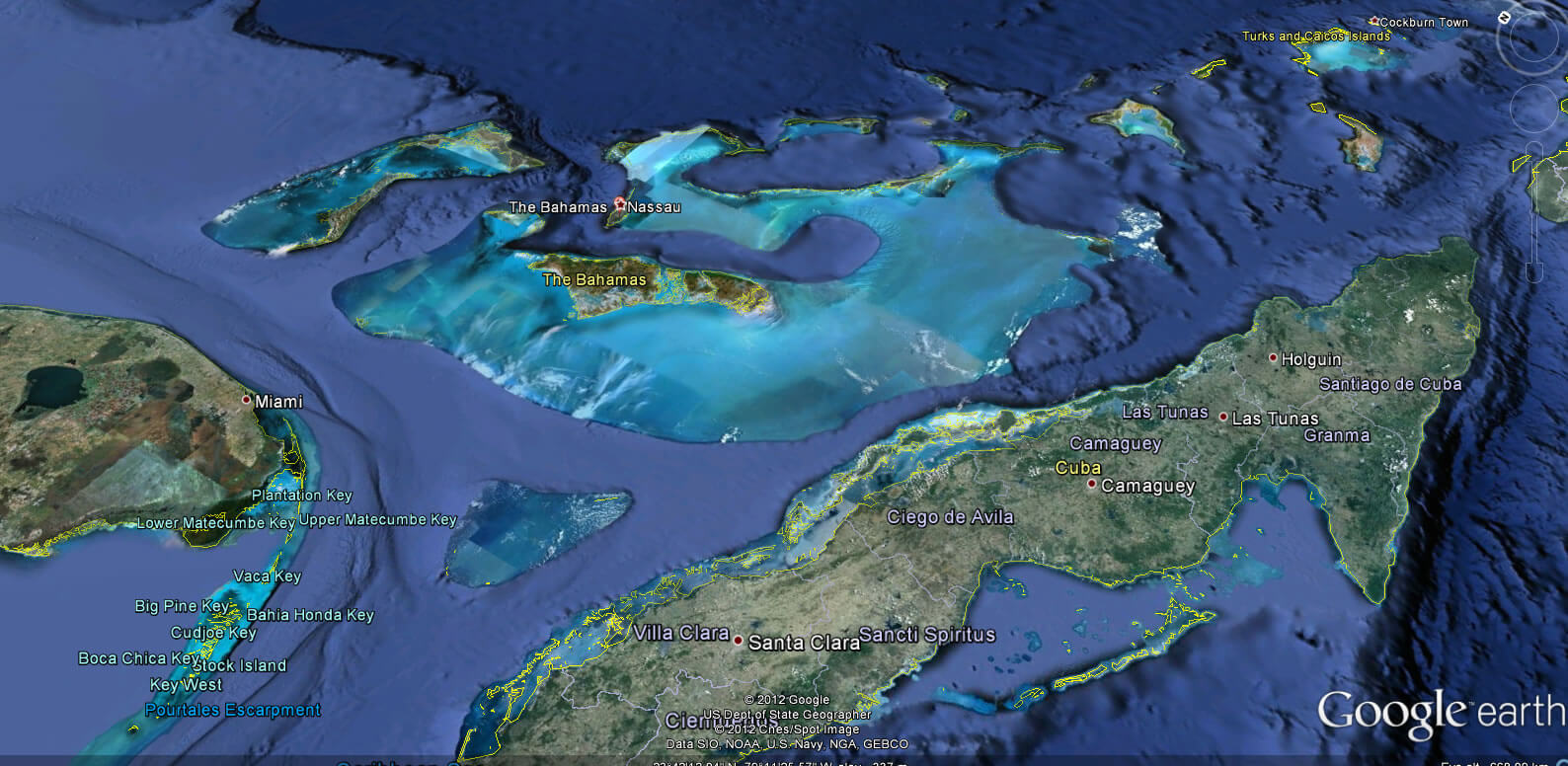 Bahamas Earth Map